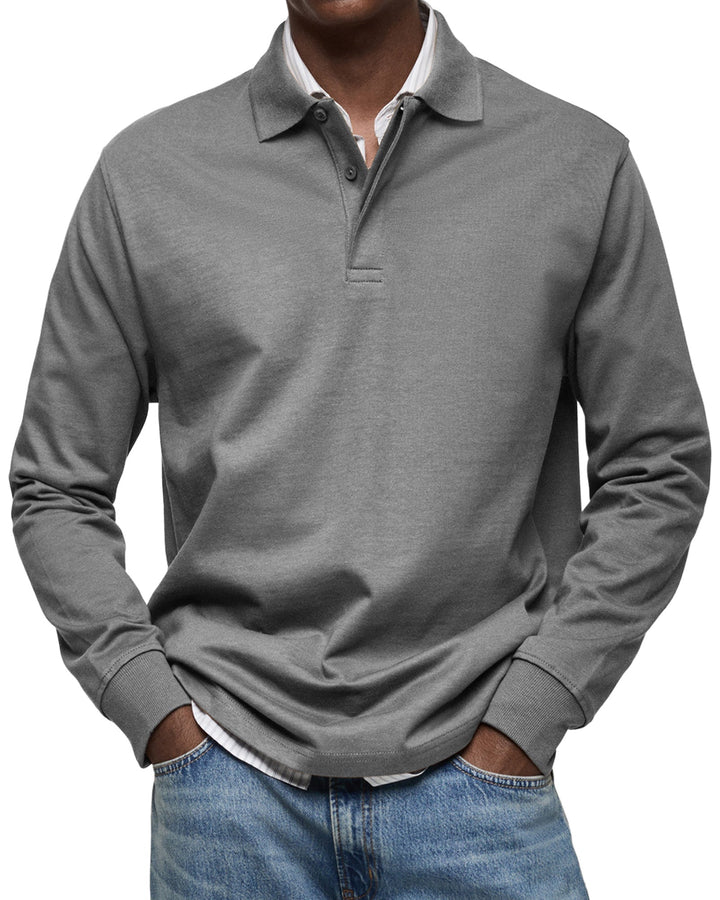 Men’s Long-Sleeve Relaxed Polo Shirt