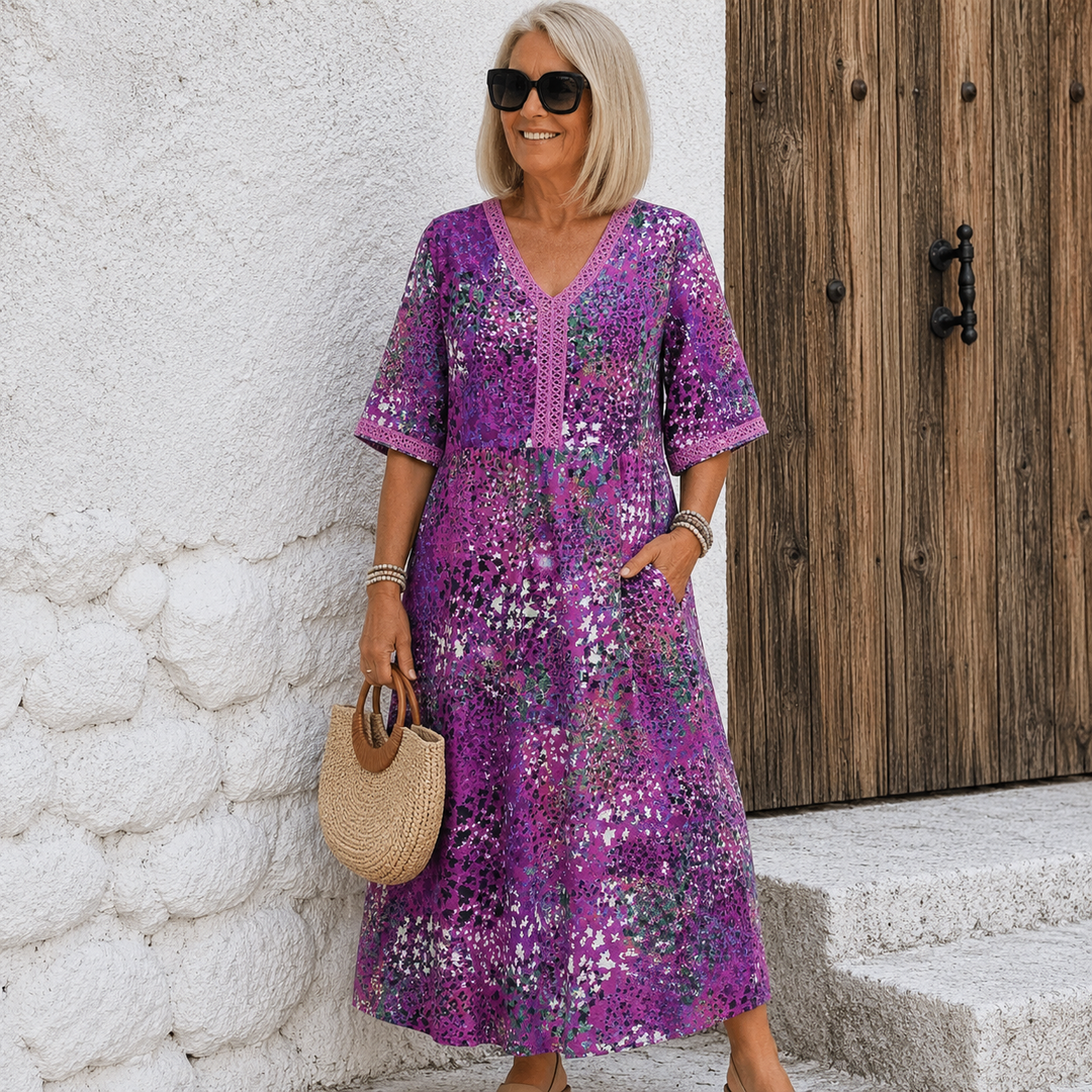 Dorina | V-Neck Dress with Print
