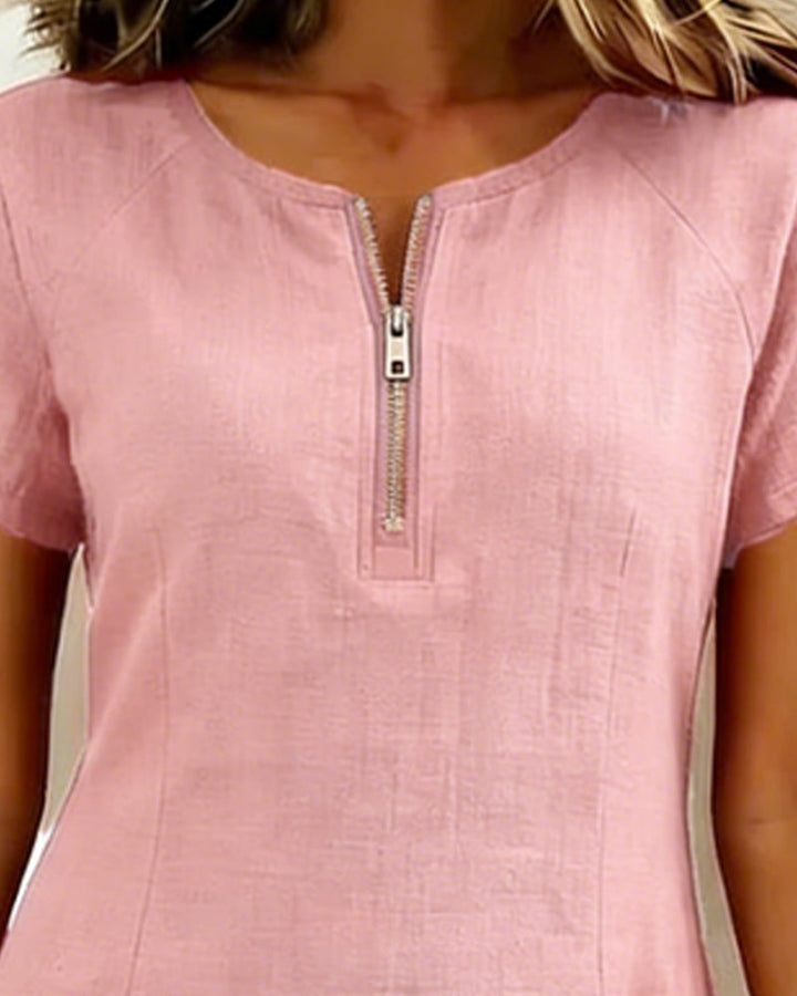 Ellie | Cotton Dress with Zipper Pocket