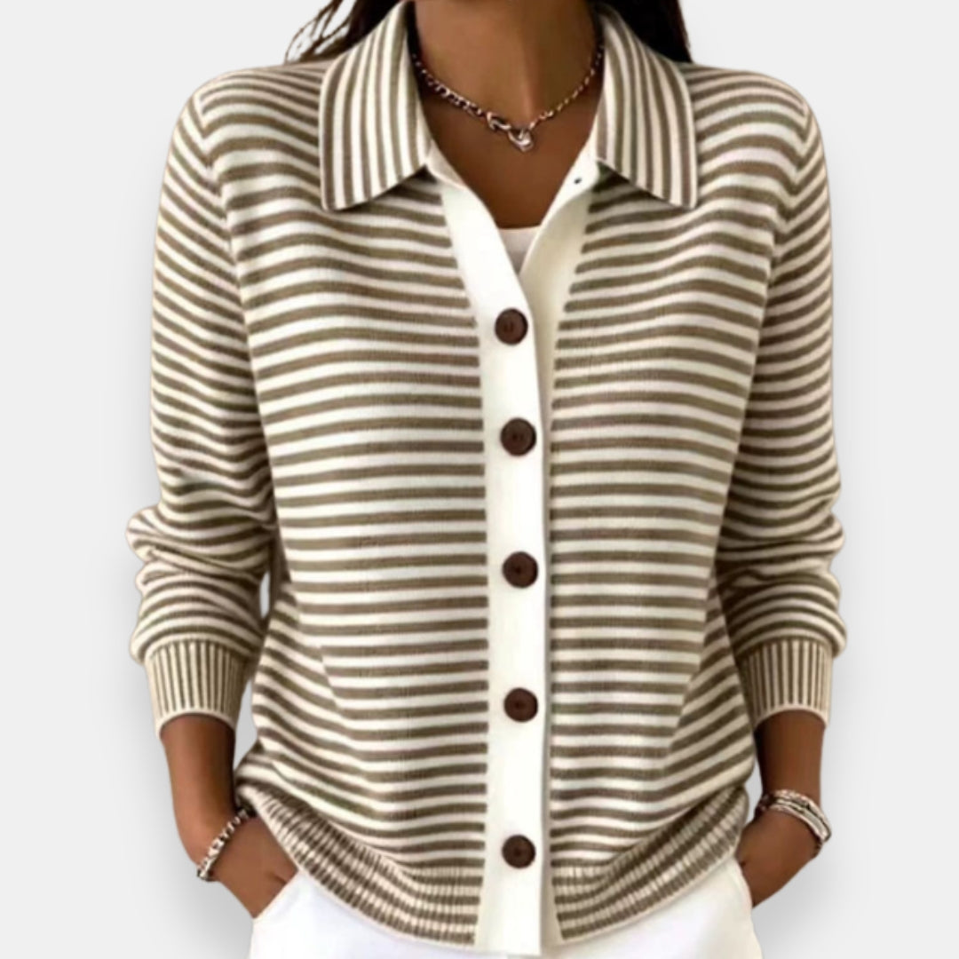 Women’s Striped Button-Up Cardigan