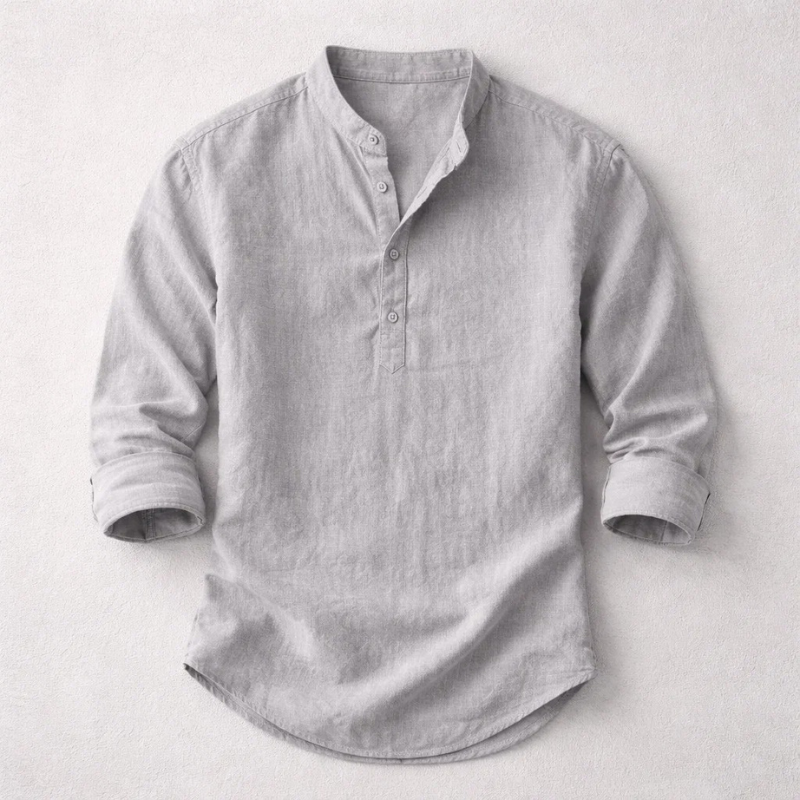 Men’s Cotton-Linen Henley Shirt
