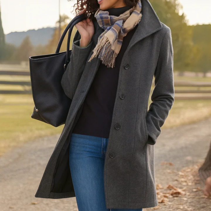 Women’s Single-Breasted Longline Coat