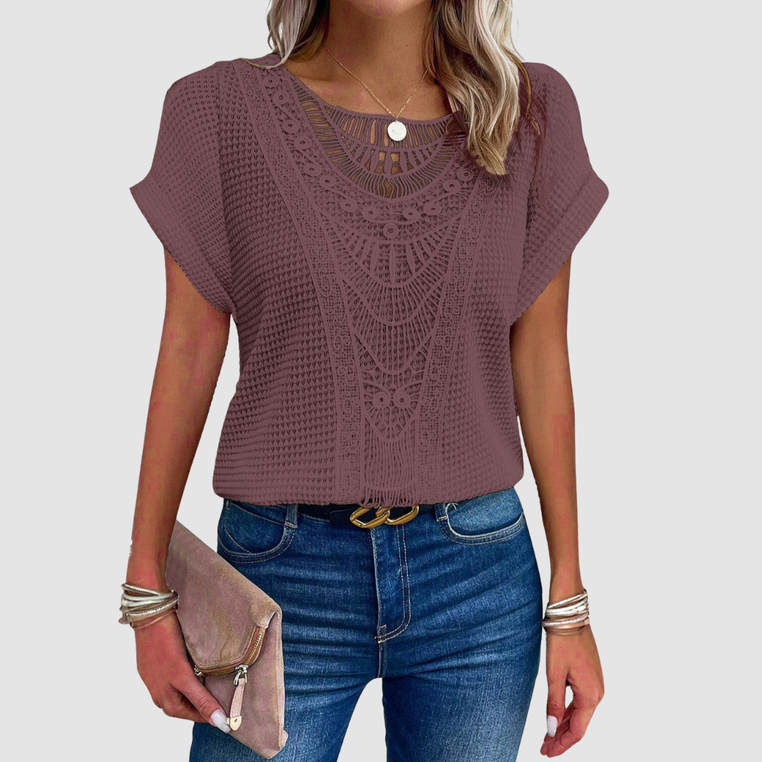 Women’s Crochet Short-Sleeve Top