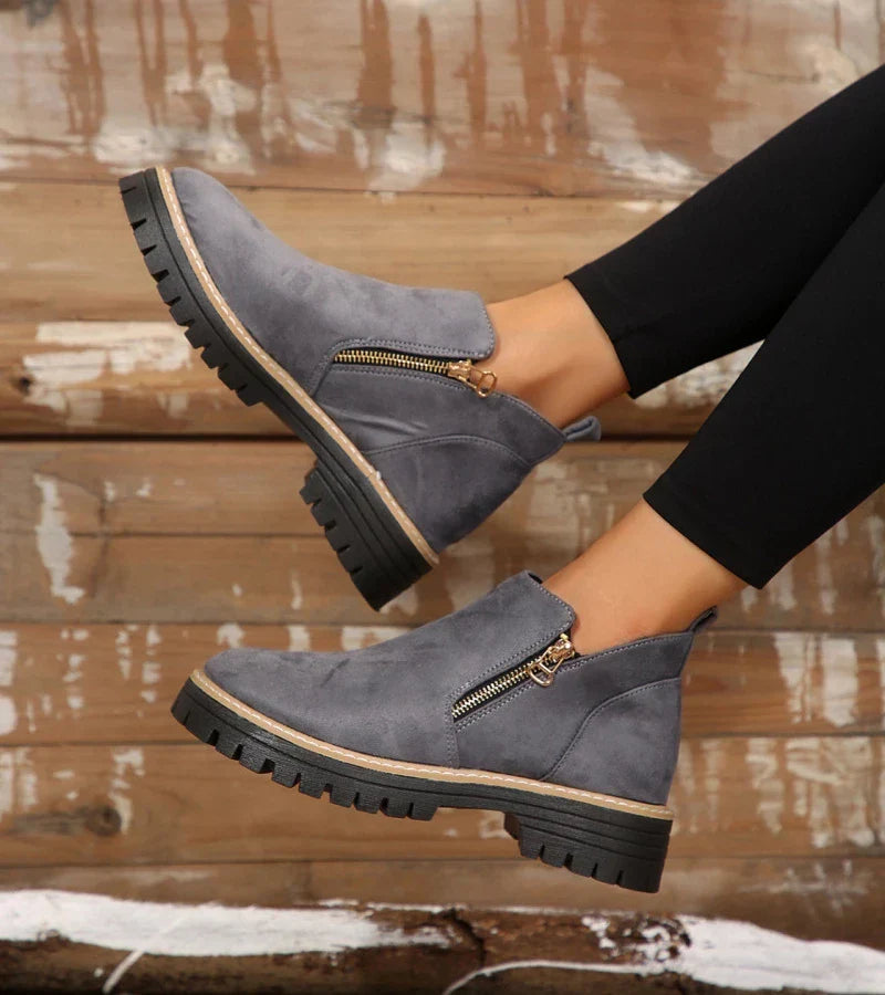 Women’s Side-Zip Chunky Ankle Boots