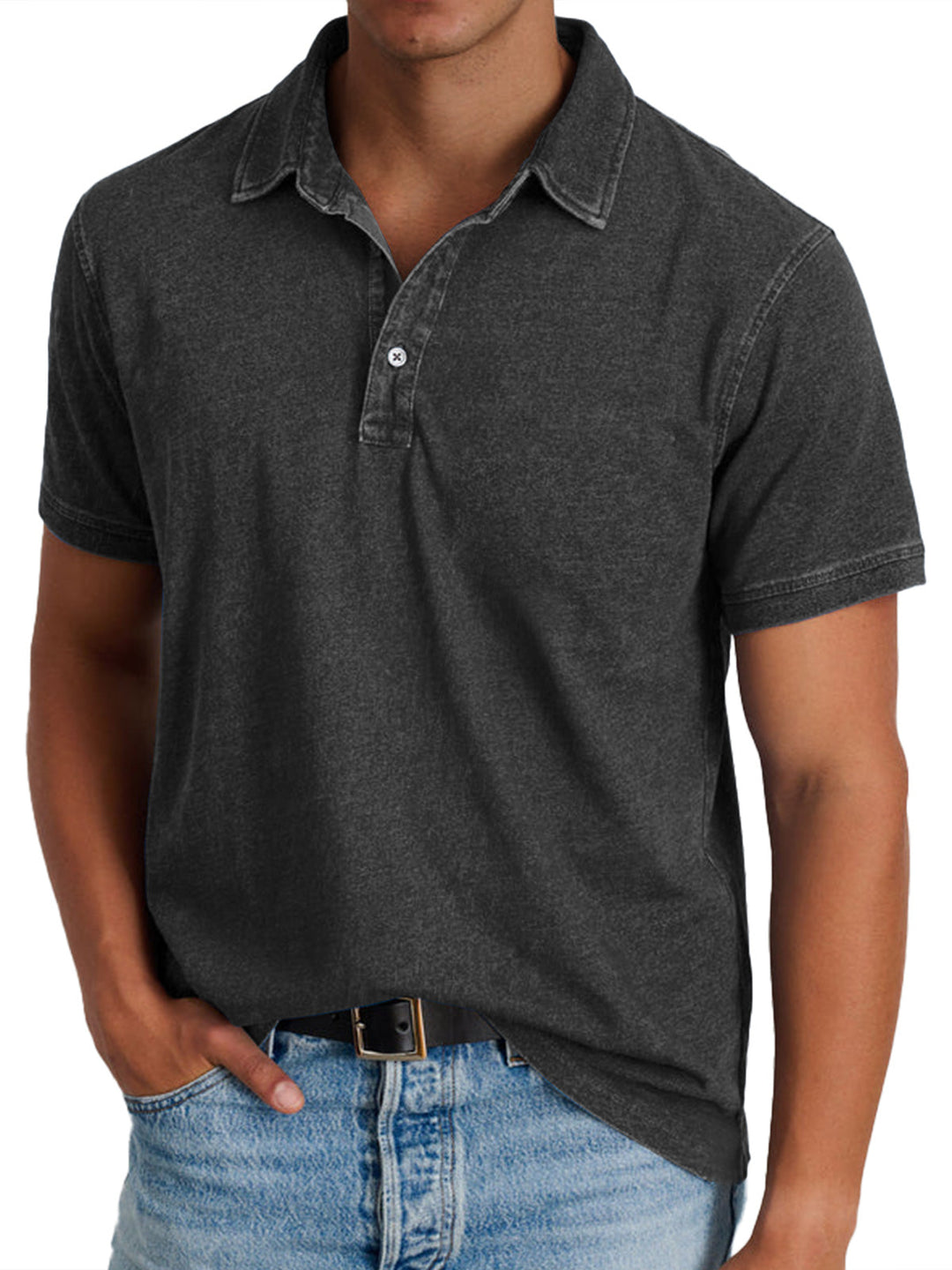 Men’s Vintage-Wash Polo Shirt