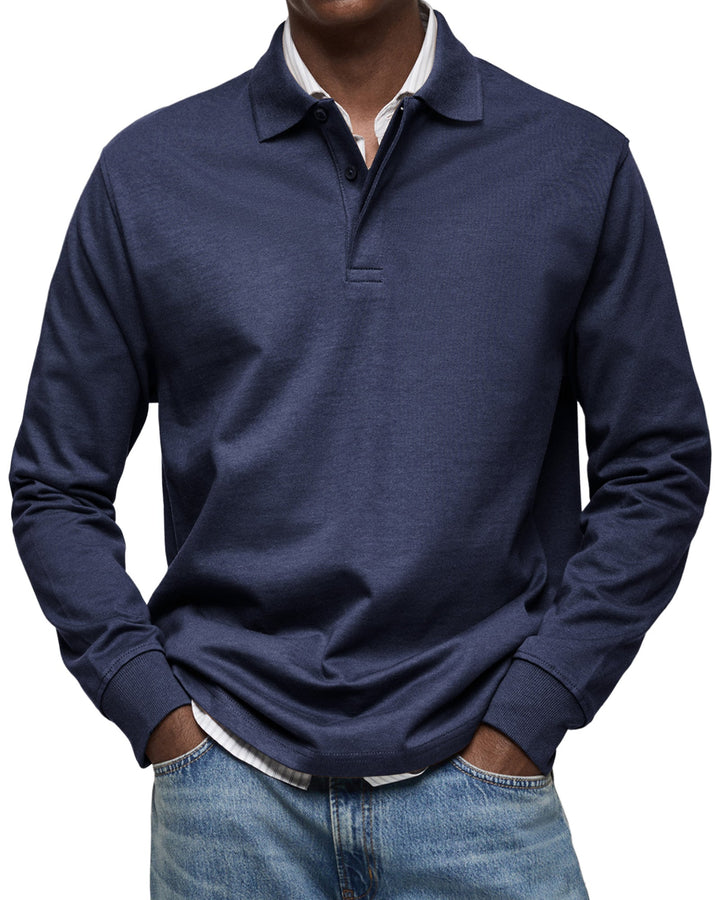 Men’s Long-Sleeve Relaxed Polo Shirt