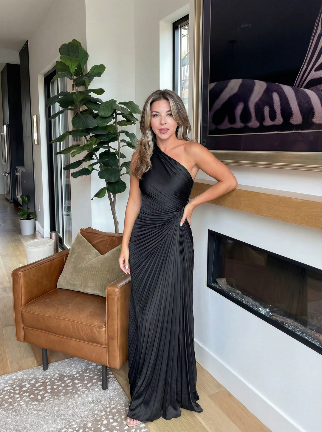 Aurelia | One-Shoulder Pleated Dress