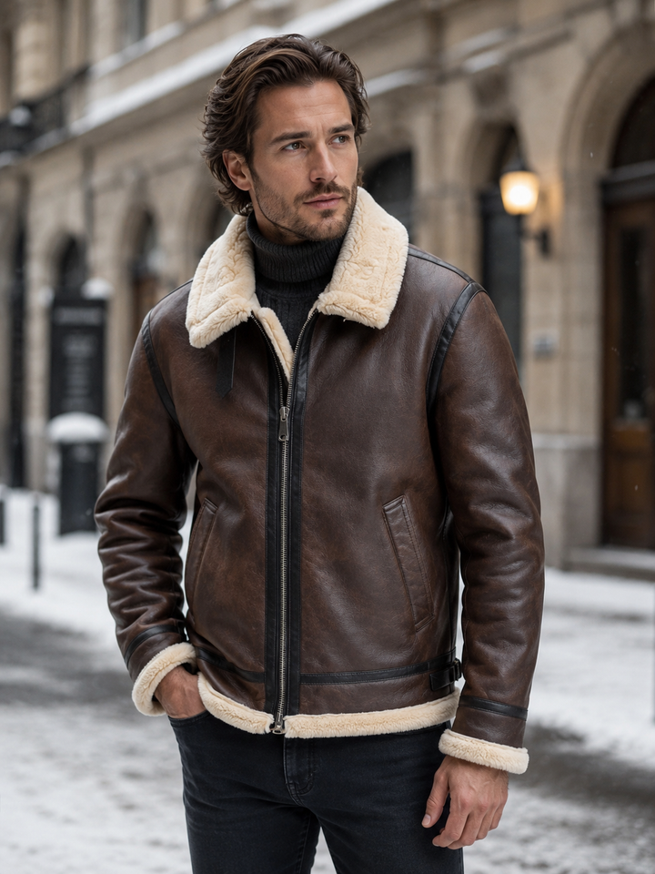 Men’s Fleece-Lined Aviator Jacket