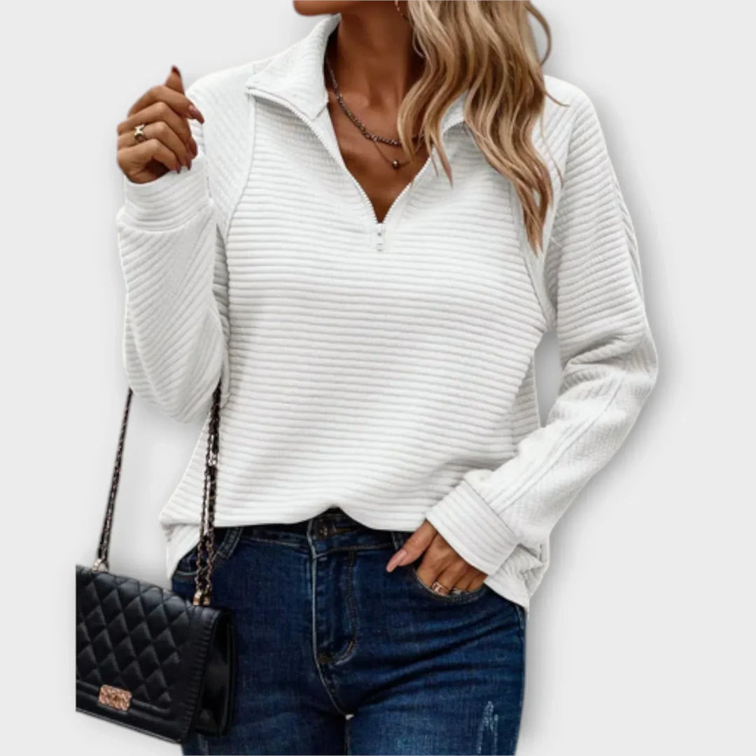 Women’s Ribbed Half-Zip Pullover Sweater