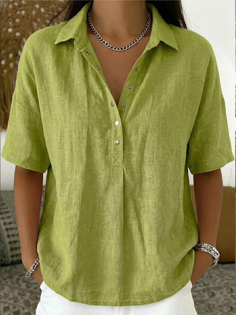 Women’s Button-Up Short-Sleeve Blouse