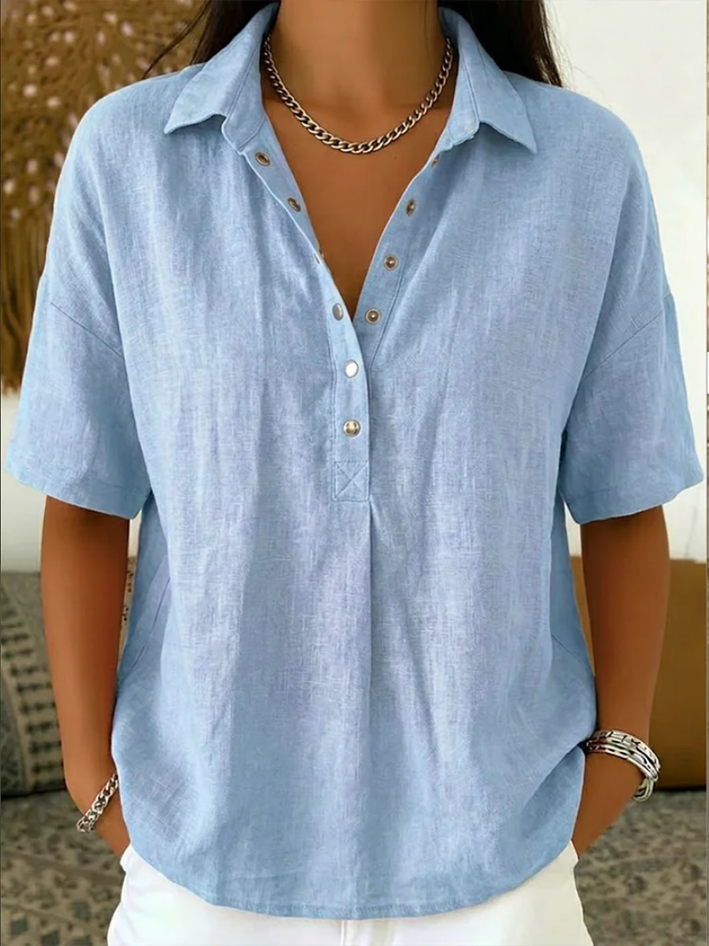 Women’s Button-Up Short-Sleeve Blouse