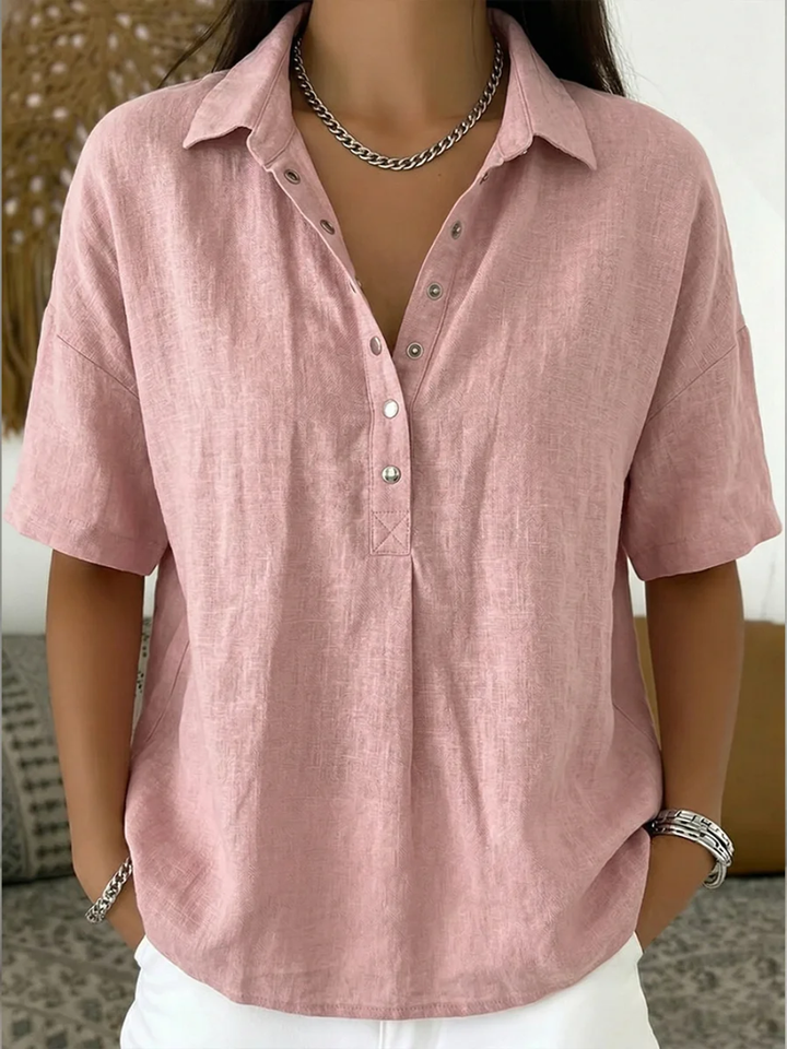 Women’s Button-Up Short-Sleeve Blouse