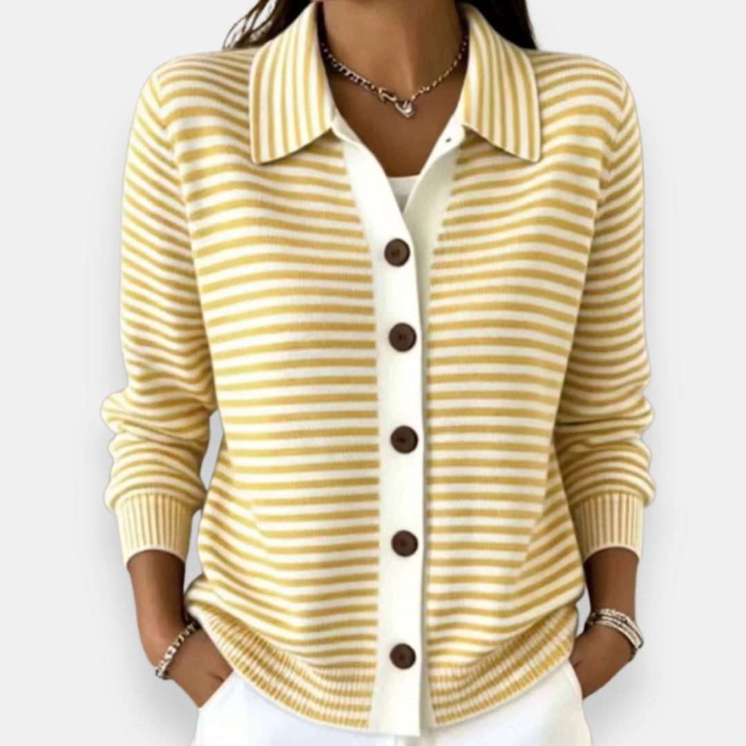Women’s Striped Button-Up Cardigan