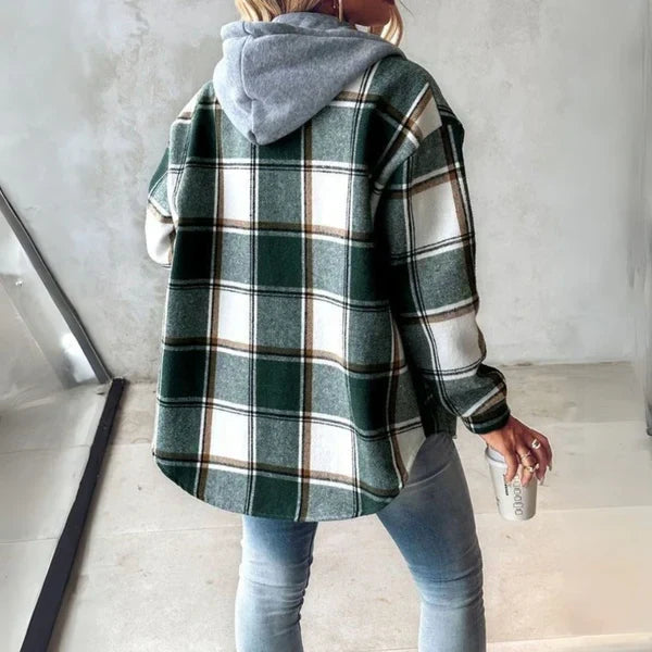 Women’s Checked Hooded Overshirt