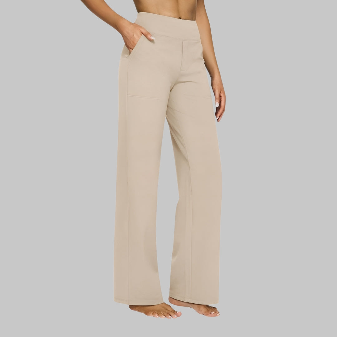 Women’s High-Waisted Stretch Wide-Leg Trousers