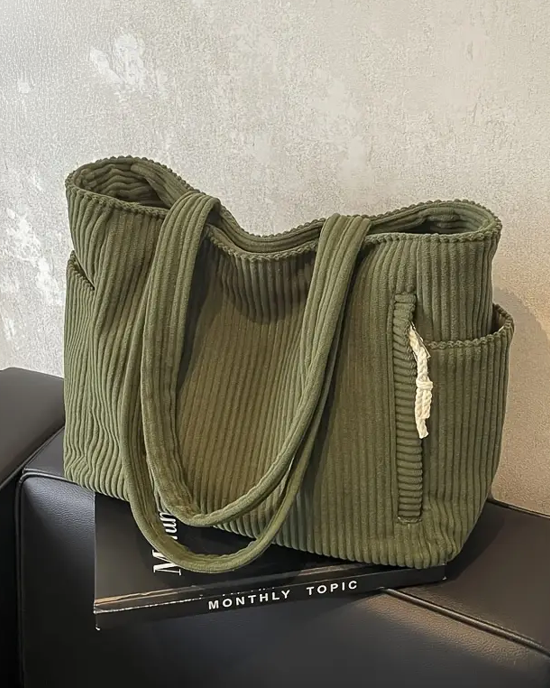 Sienna | Spacious and Striking — Leather Tote with Cord Detail