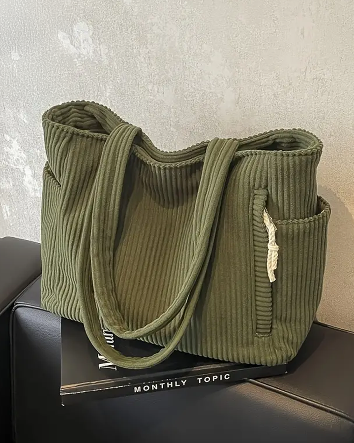 Sienna | Spacious and Striking — Leather Tote with Cord Detail