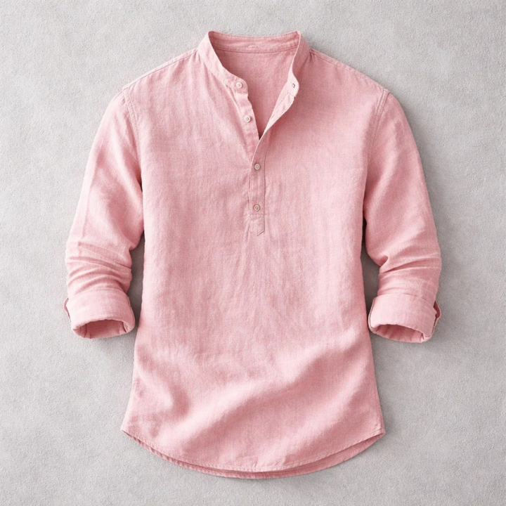 Men’s Cotton-Linen Henley Shirt
