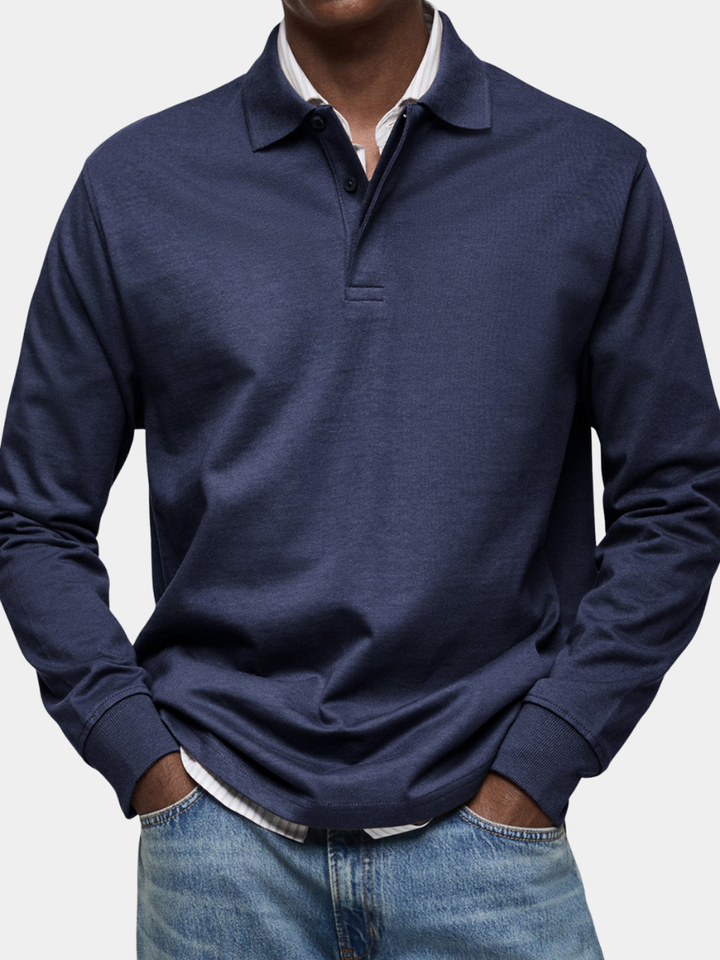 Men’s Long-Sleeve Relaxed Polo Shirt