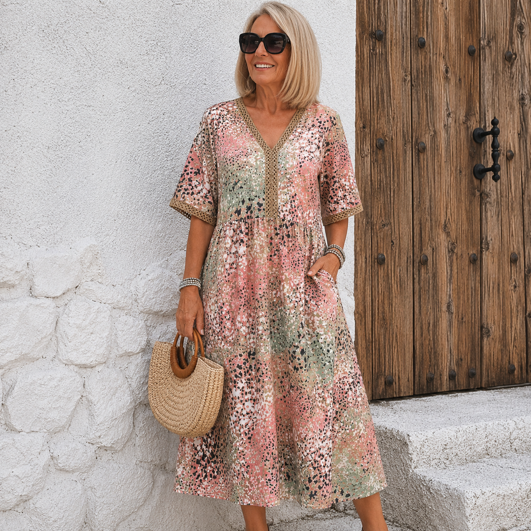 Dorina | V-Neck Dress with Print