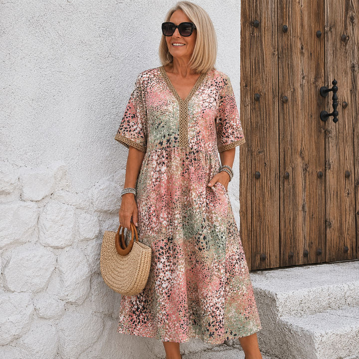 Dorina | V-Neck Dress with Print