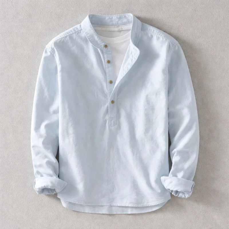 Men’s Linen Henley Shirt