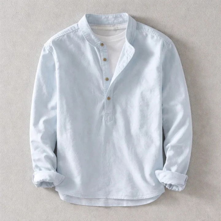 Men’s Linen Henley Shirt