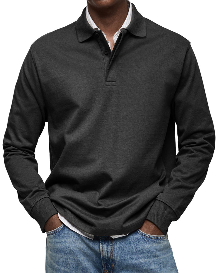Men’s Long-Sleeve Relaxed Polo Shirt