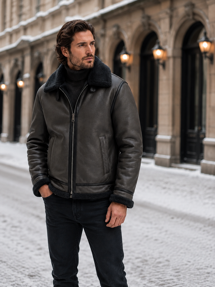 Men’s Fleece-Lined Aviator Jacket