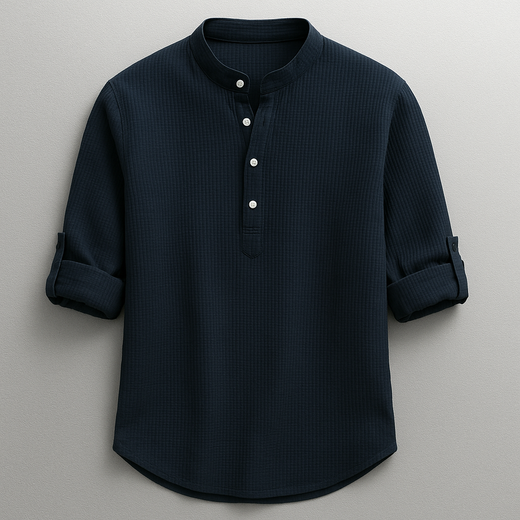 Men’s Textured Henley Shirt