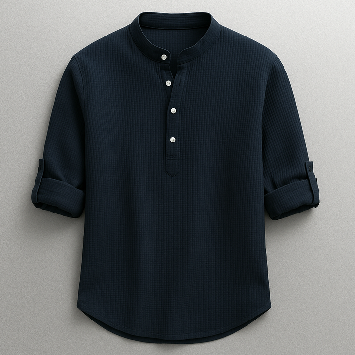 Men’s Textured Henley Shirt