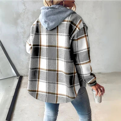 Women’s Checked Hooded Overshirt