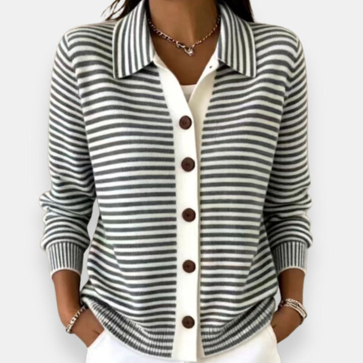 Women’s Striped Button-Up Cardigan