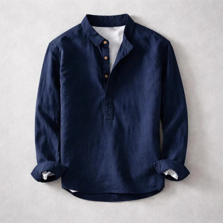 Men’s Linen Henley Shirt