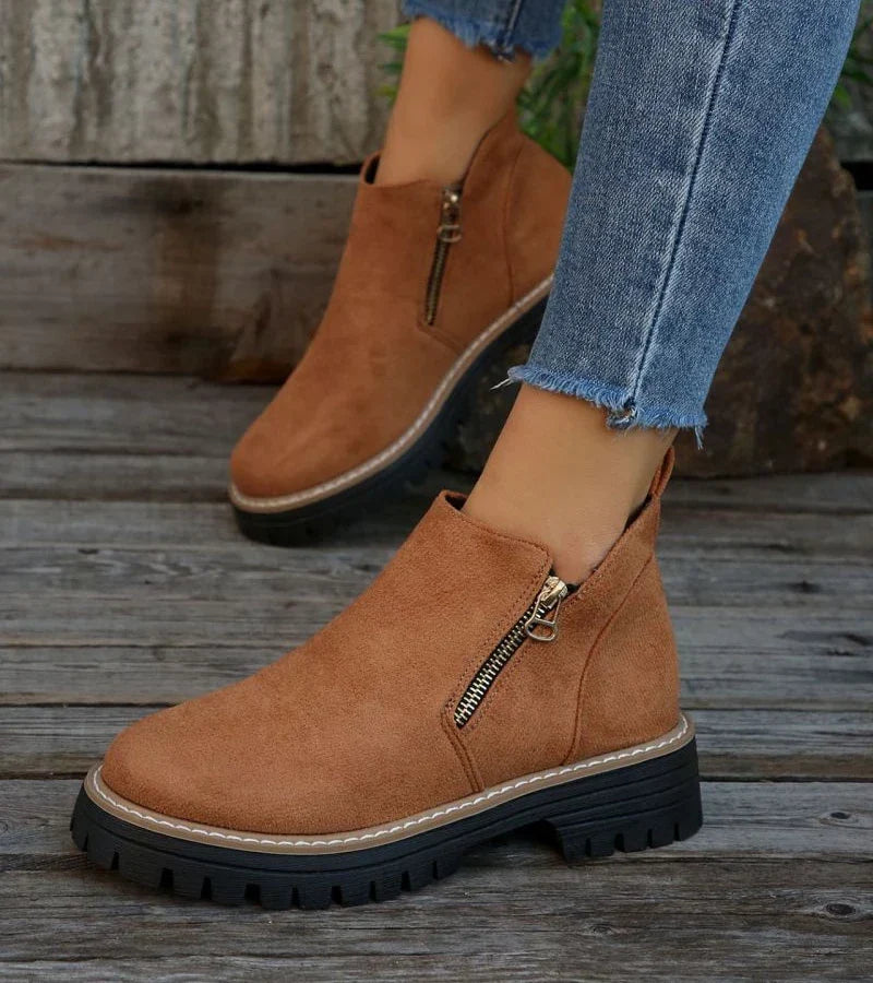 Women’s Side-Zip Chunky Ankle Boots