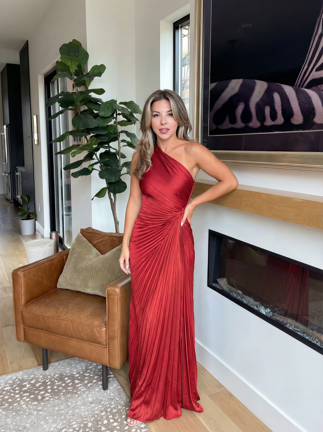 Aurelia | One-Shoulder Pleated Dress