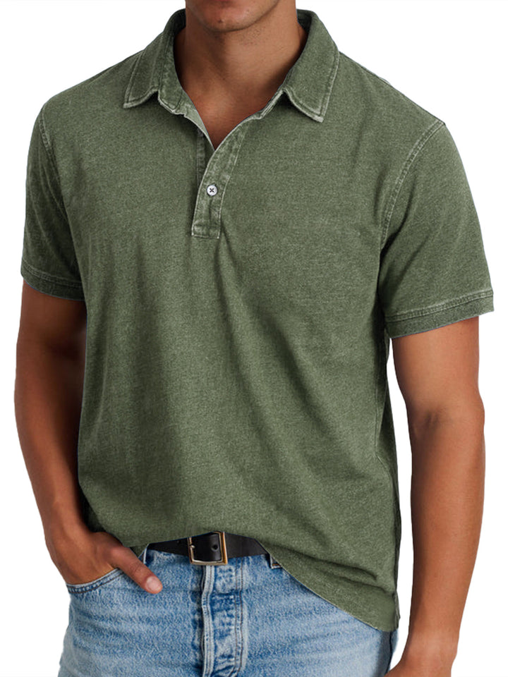 Men’s Vintage-Wash Polo Shirt