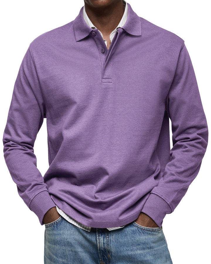 Men’s Long-Sleeve Relaxed Polo Shirt