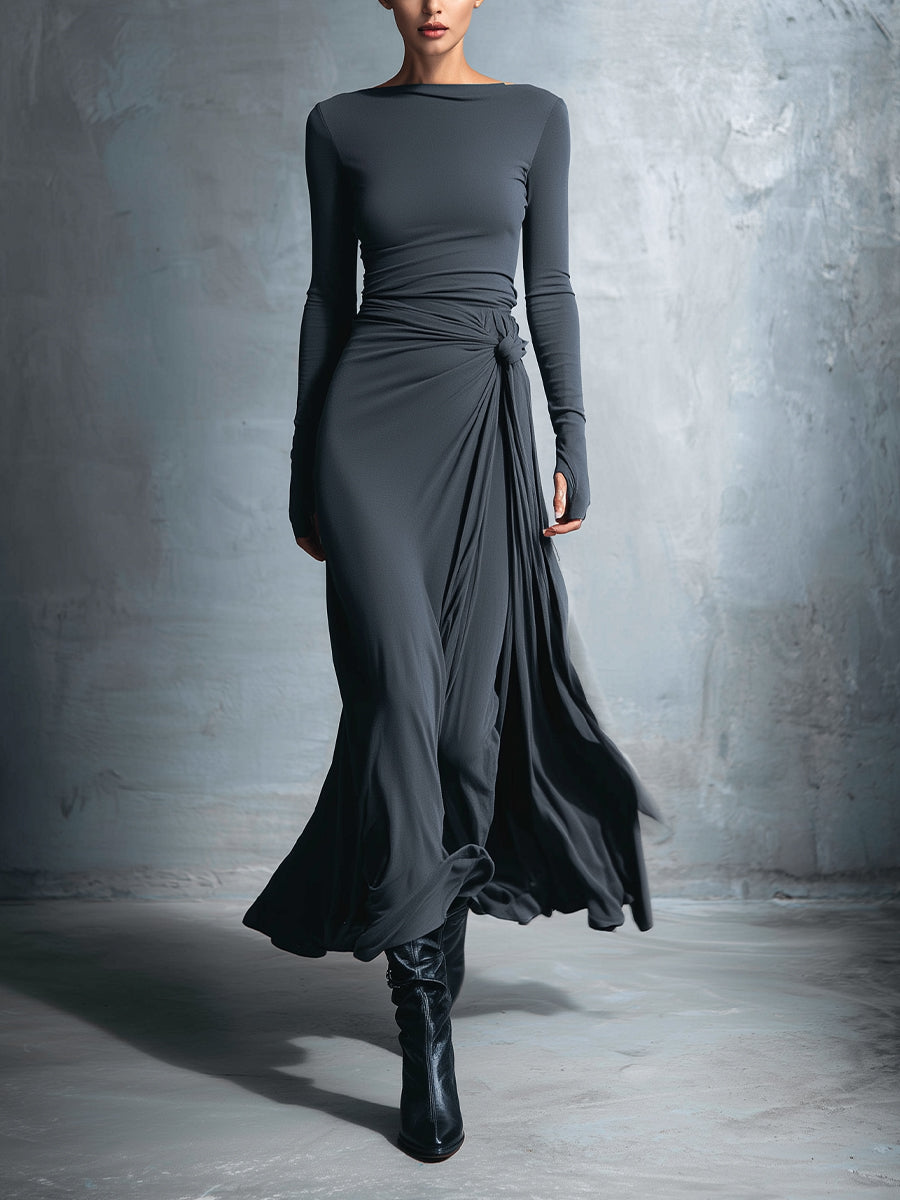Gabriella | Long Dress with Side Knot