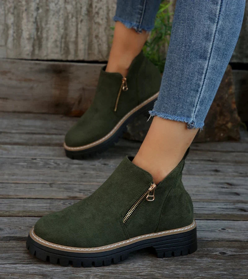 Women’s Side-Zip Chunky Ankle Boots