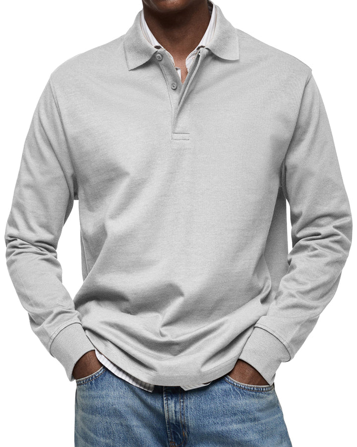 Men’s Long-Sleeve Relaxed Polo Shirt