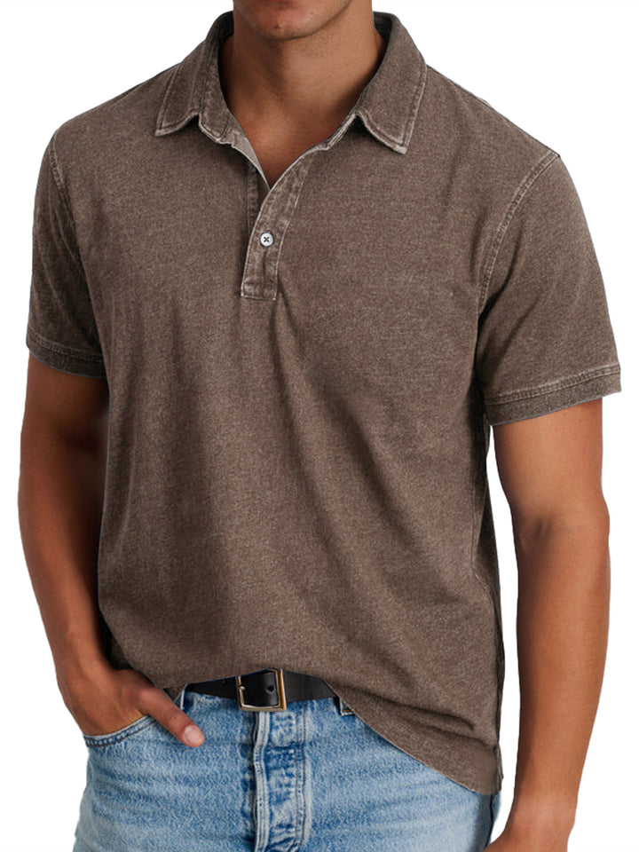 Men’s Vintage-Wash Polo Shirt