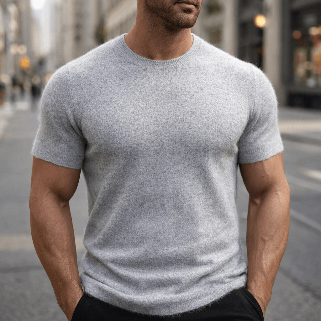 Men’s Short-Sleeve Knitted T-Shirt