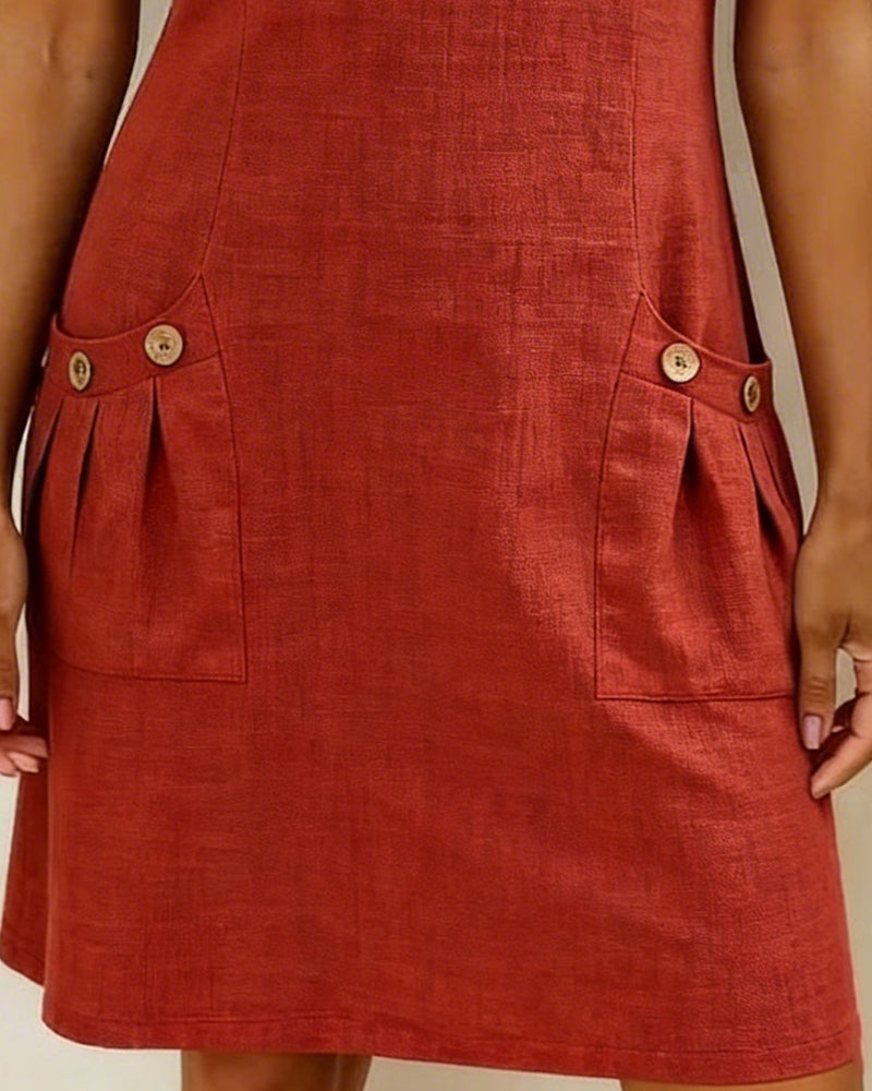 Ellie | Cotton Dress with Zipper Pocket