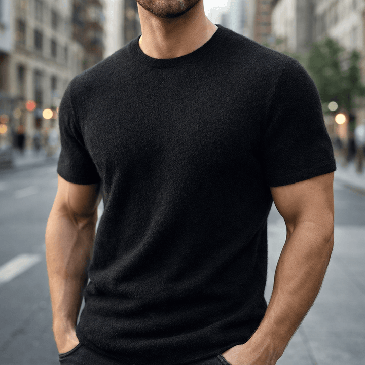 Men’s Short-Sleeve Knitted T-Shirt