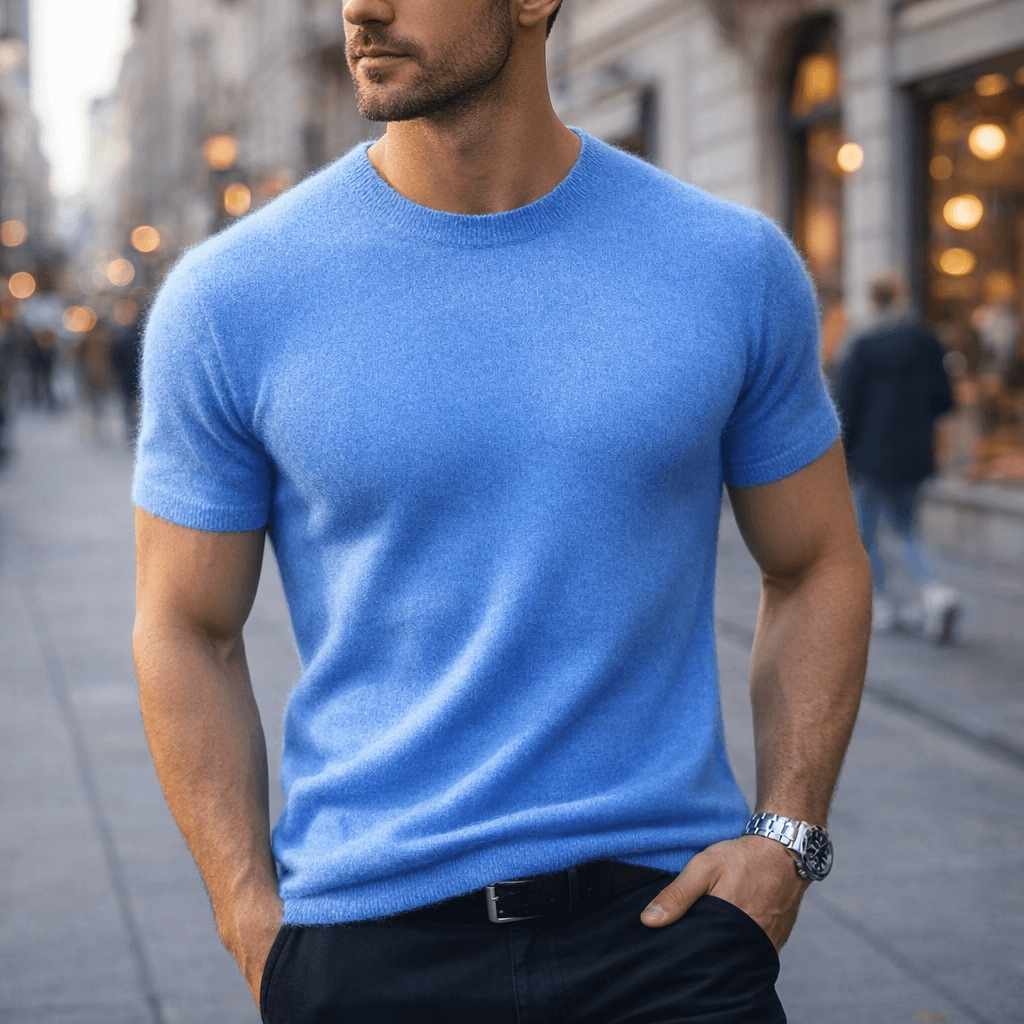 Men’s Short-Sleeve Knitted T-Shirt
