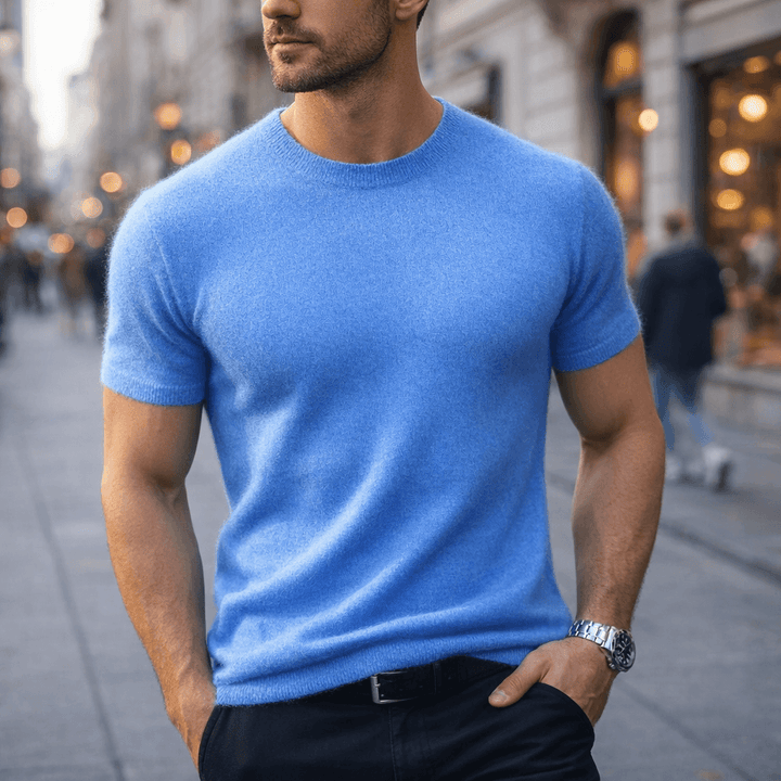 Men’s Short-Sleeve Knitted T-Shirt