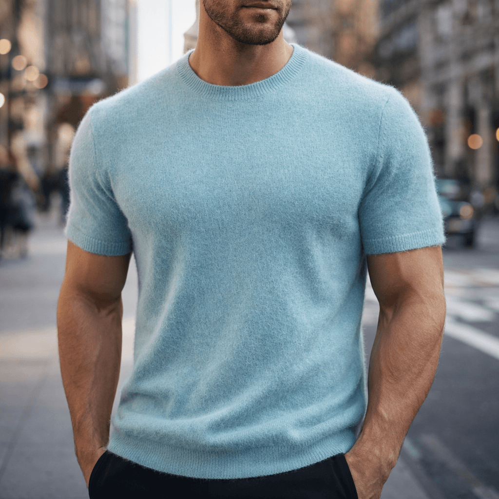 Men’s Short-Sleeve Knitted T-Shirt