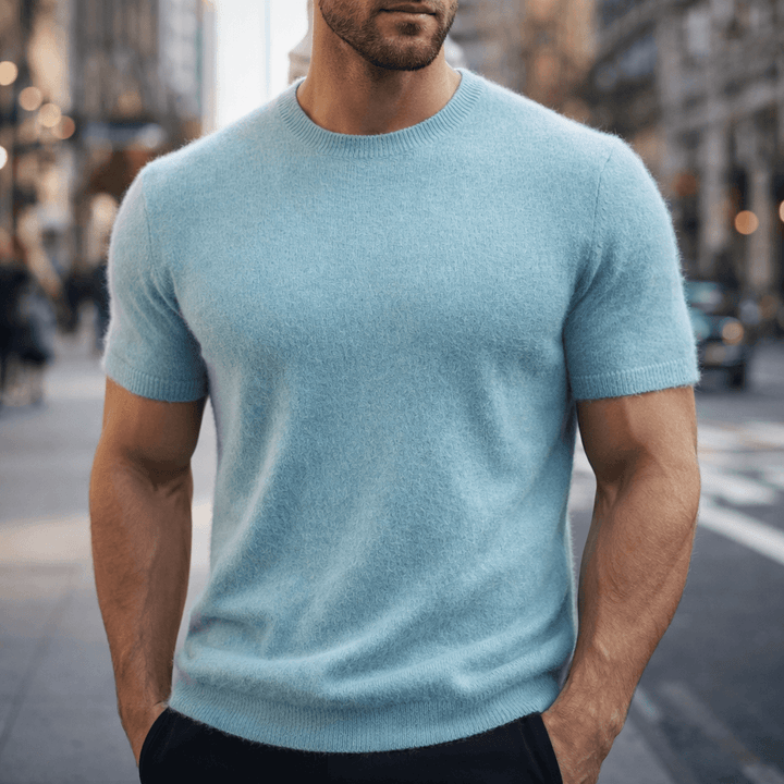 Men’s Short-Sleeve Knitted T-Shirt