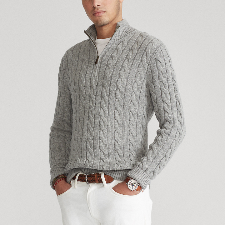Men’s Cable-Knit Quarter-Zip Jumper